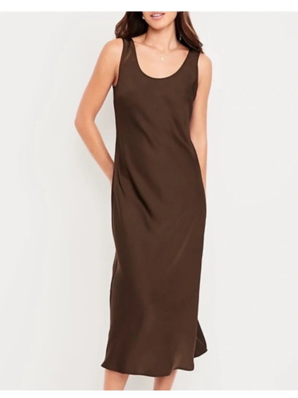 Old Navy Brown Satin Slip Dress - Picture 1 of 4